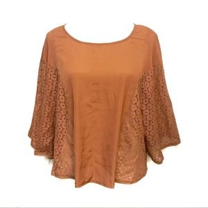 💎 Ms brand big girl autumn orange poncho blouse